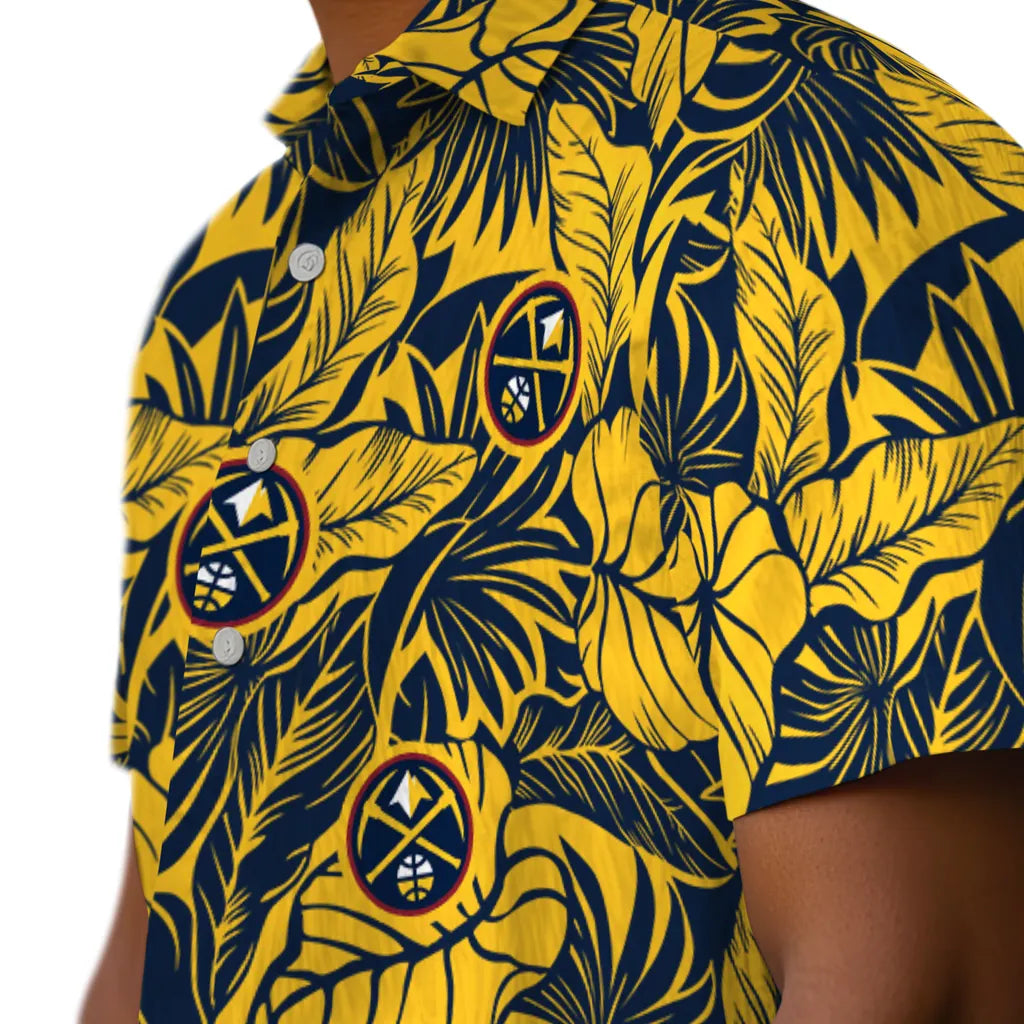 Denver Nuggets Hawaiian Shirt - Monstera Layer | Hula Hawaiian Shirts