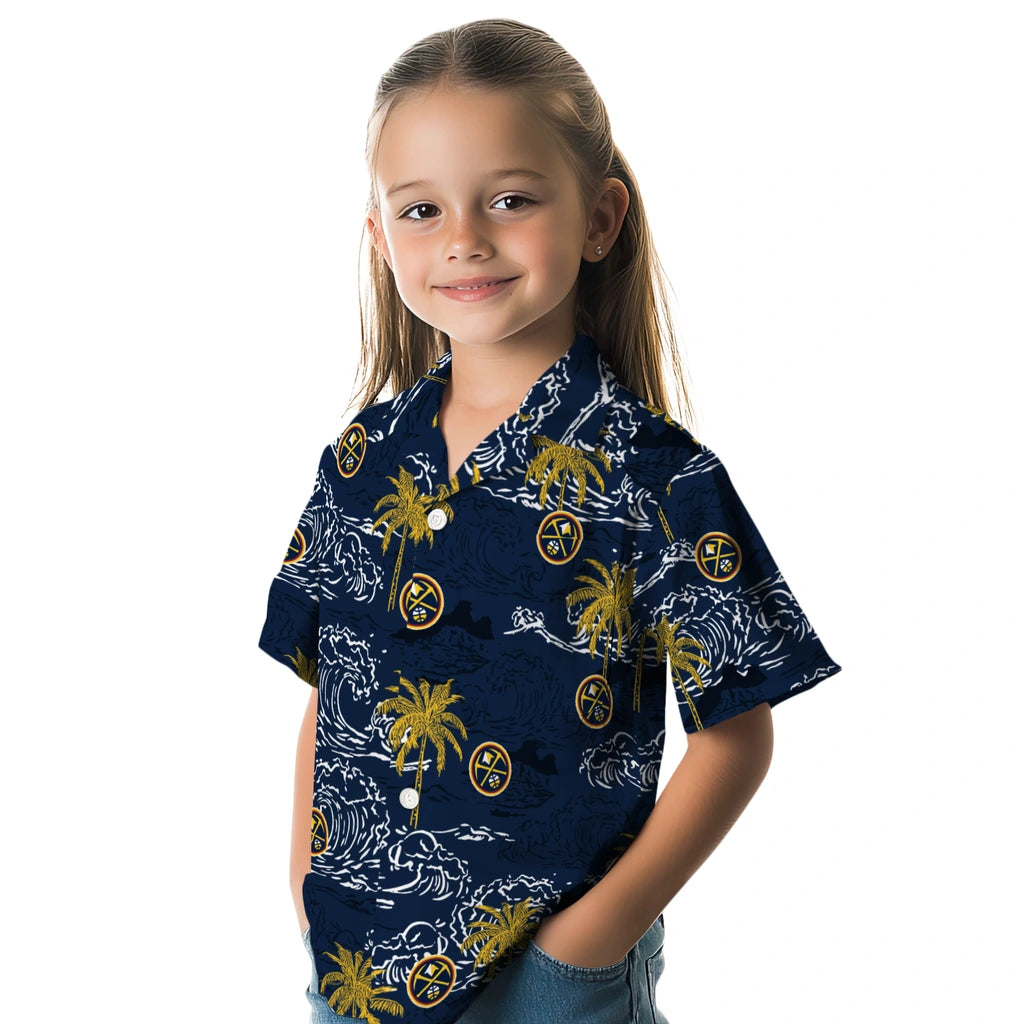 Denver Nuggets Hawaiian Shirt - Wave Palm | Hula Hawaiian Shirts