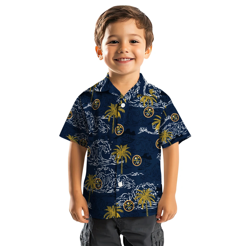 Denver Nuggets Hawaiian Shirt - Wave Palm | Hula Hawaiian Shirts
