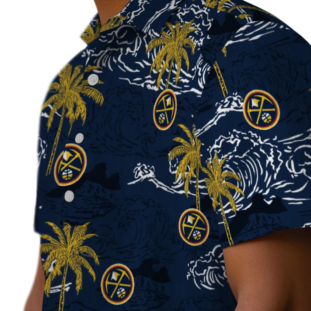 Denver Nuggets Hawaiian Shirt - Wave Palm | Hula Hawaiian Shirts
