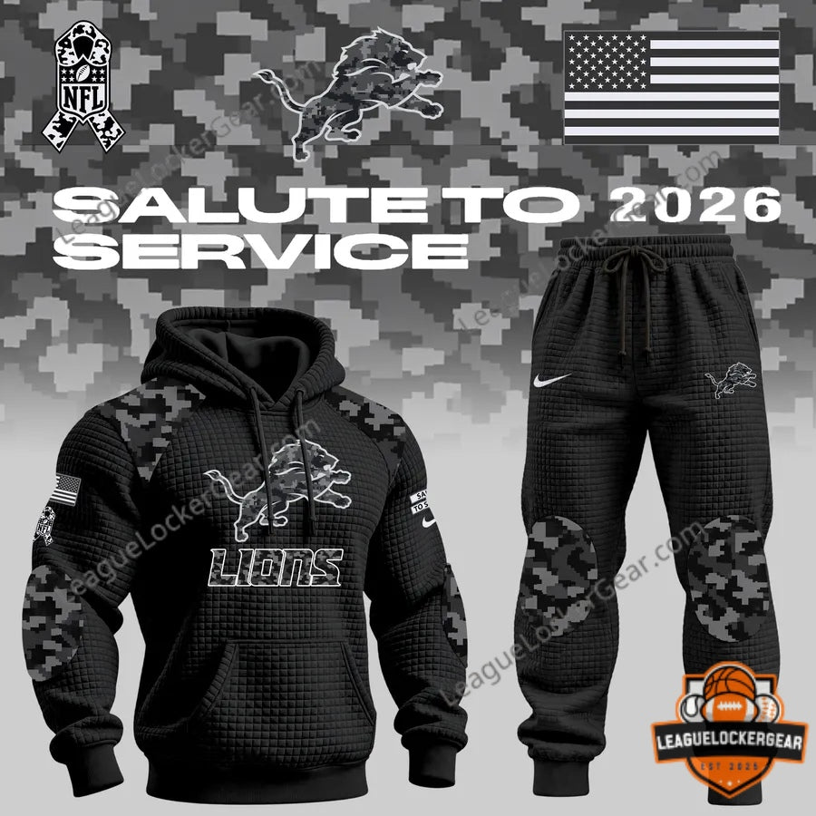 Detroit Lions 2026 Salute to Service Hoodie and Jogger Set