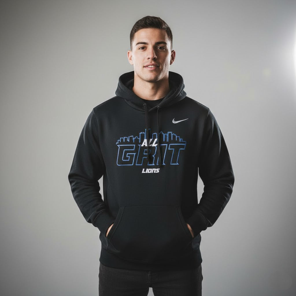 Detroit Lions “All Grit” Hoodie – Coach Dan Campbell Edition - LeagueLockerGear