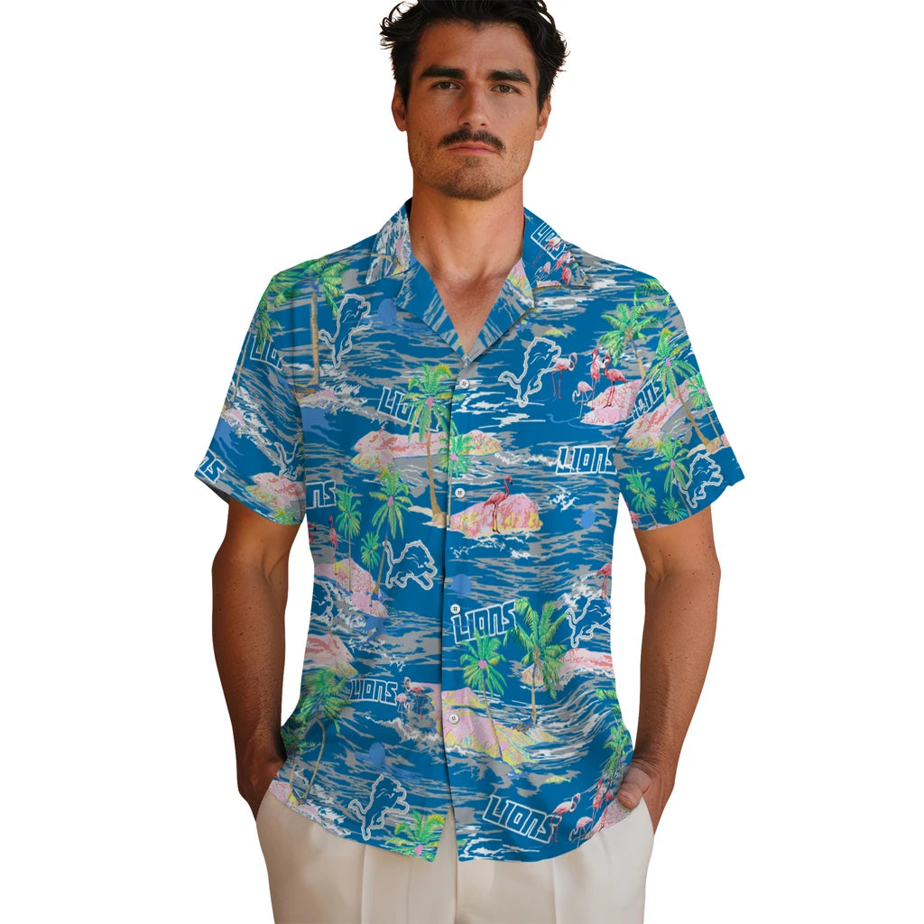 Detroit Lions Hawaiian Shirt - Hawaii Island | Hula Hawaiian Shirts