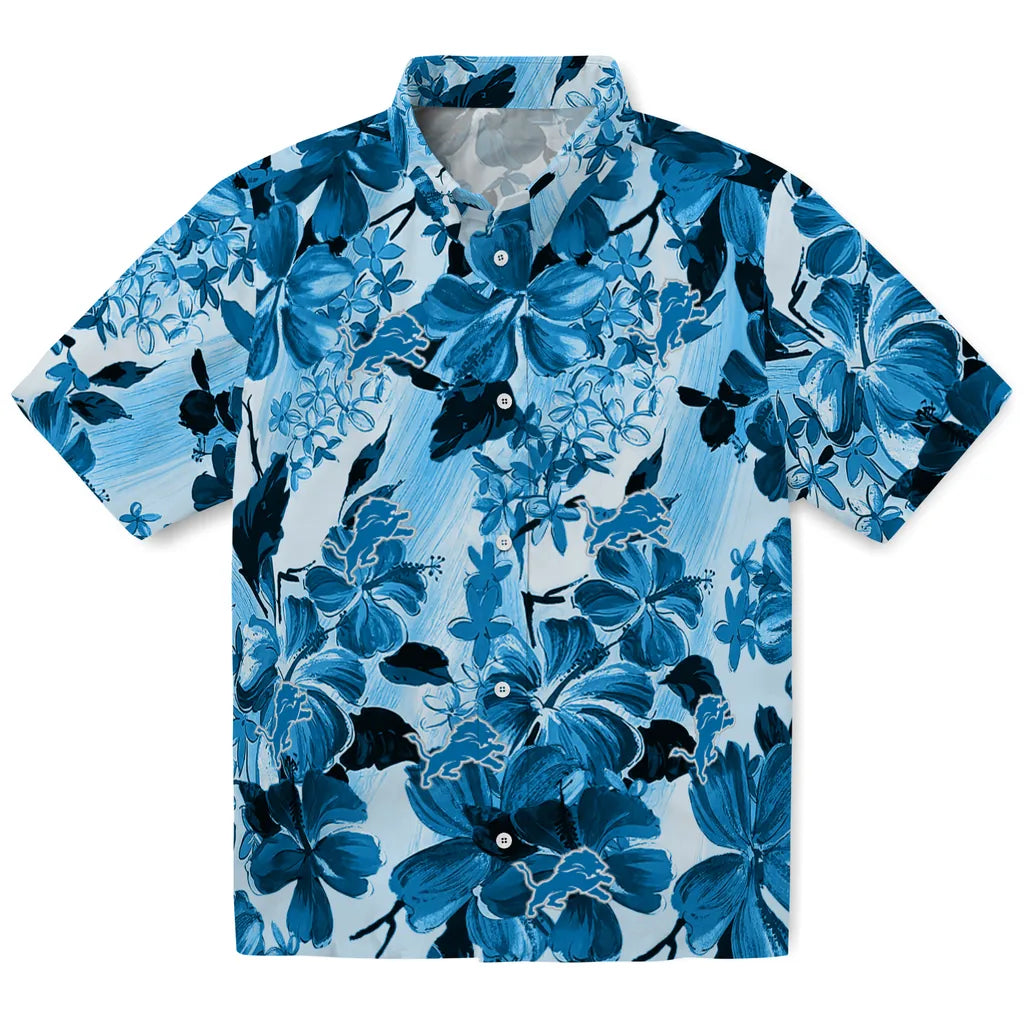 Detroit Lions Hawaiian Shirt - Hibiscus Arrangement | Hula Hawaiian Shirts
