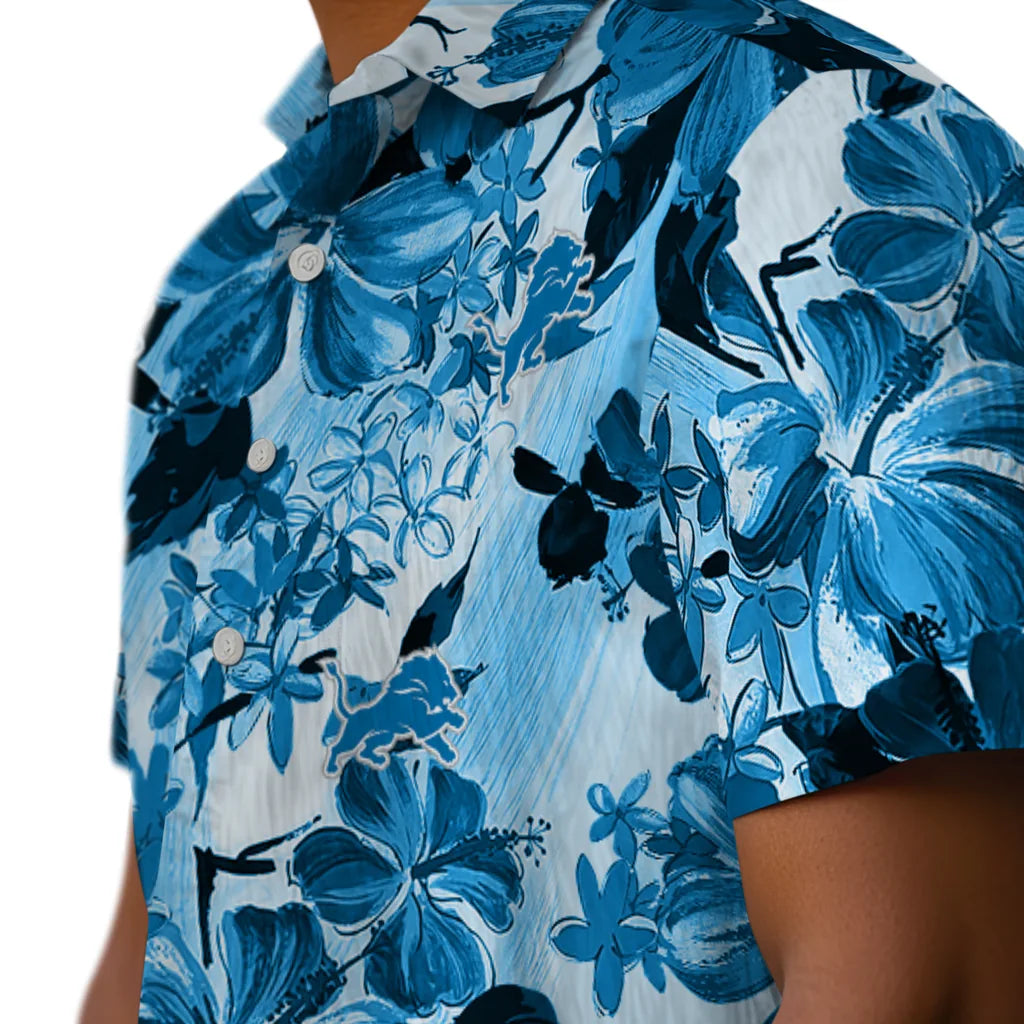 Detroit Lions Hawaiian Shirt - Hibiscus Arrangement | Hula Hawaiian Shirts