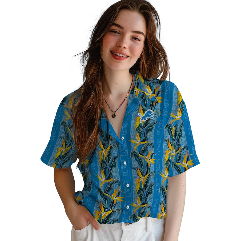 Detroit Lions Hawaiian Shirt - Paradise Vines | Hula Hawaiian Shirts
