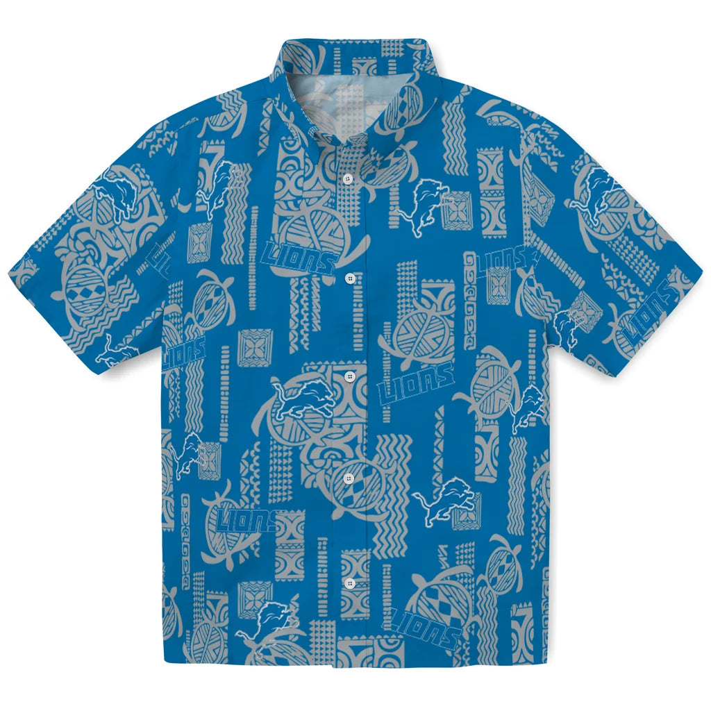Detroit Lions Hawaiian Shirt - Turtle Lines | Hula Hawaiian Shirts