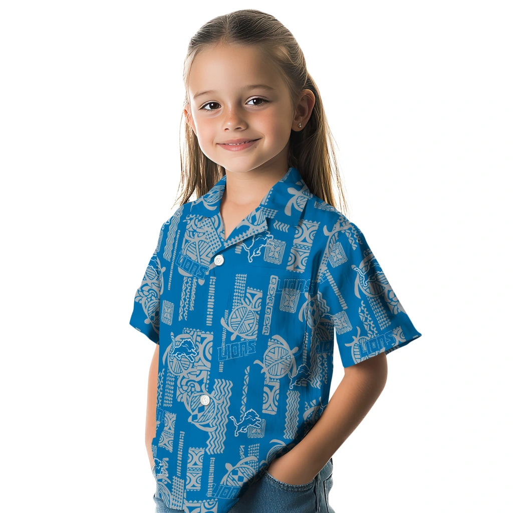 Detroit Lions Hawaiian Shirt - Turtle Lines | Hula Hawaiian Shirts