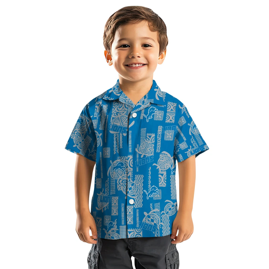 Detroit Lions Hawaiian Shirt - Turtle Lines | Hula Hawaiian Shirts