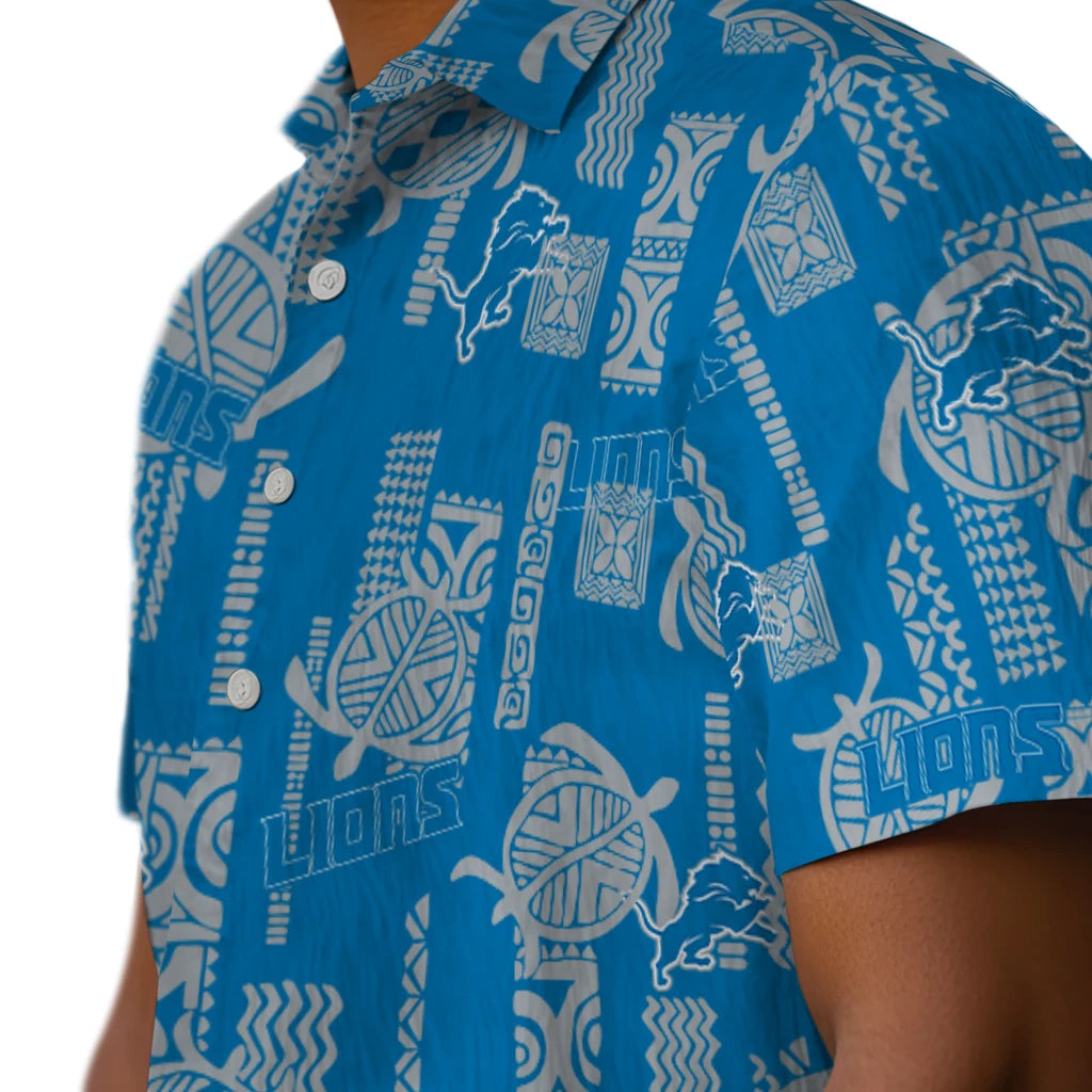 Detroit Lions Hawaiian Shirt - Turtle Lines | Hula Hawaiian Shirts