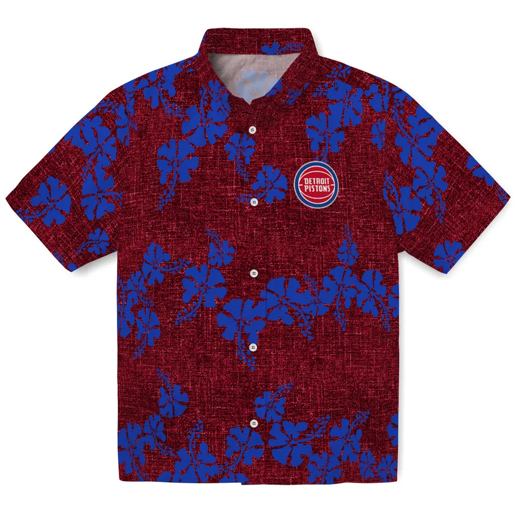 Detroit Pistons Hawaiian Shirt - 50th State Flower | Hula Hawaiian Shirts