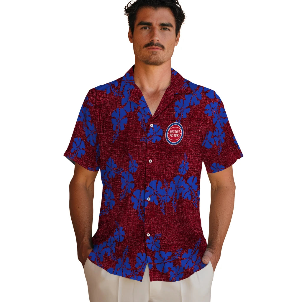 Detroit Pistons Hawaiian Shirt - 50th State Flower | Hula Hawaiian Shirts