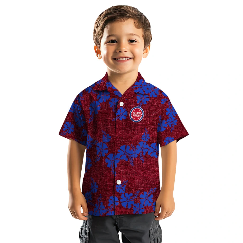 Detroit Pistons Hawaiian Shirt - 50th State Flower | Hula Hawaiian Shirts