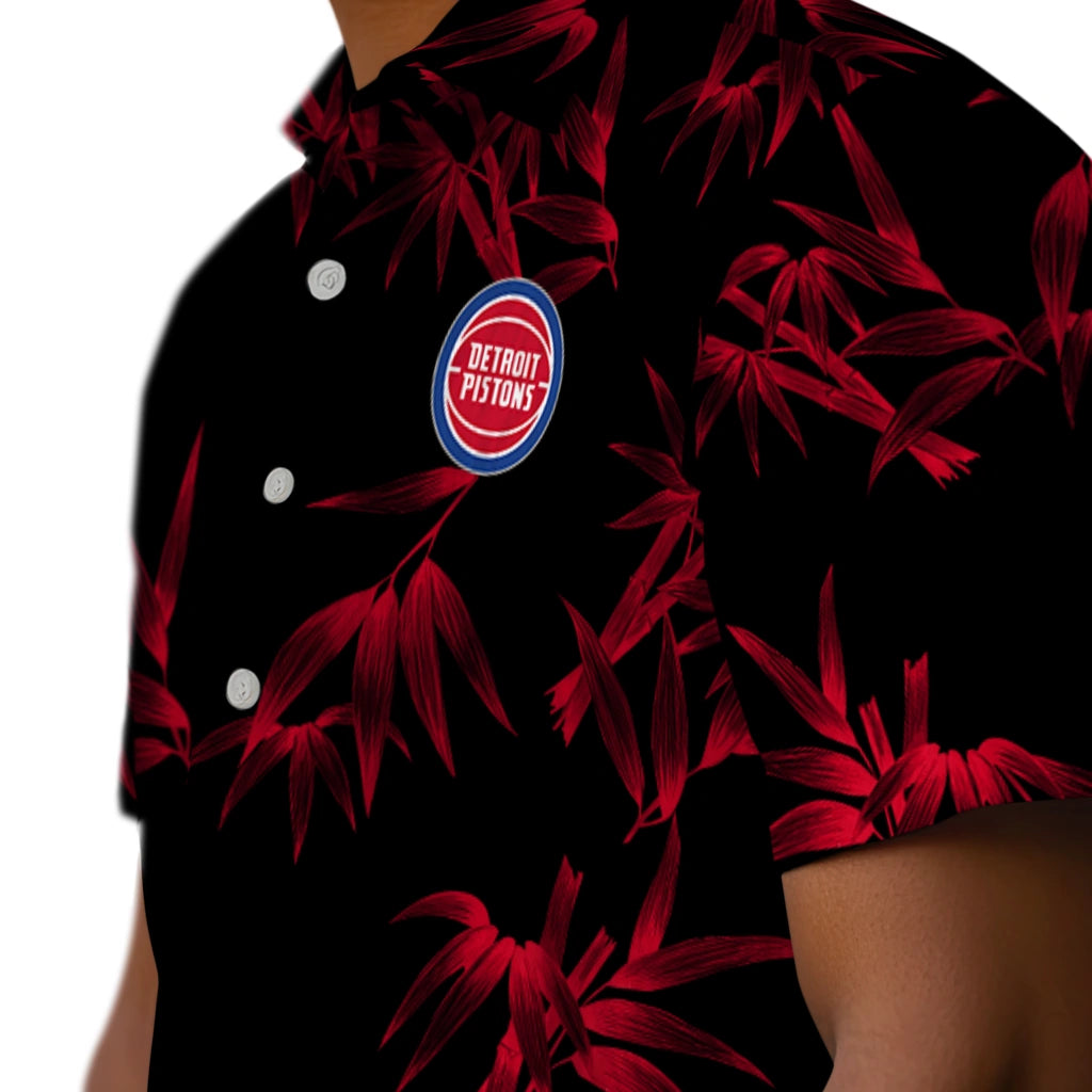 Detroit Pistons Hawaiian Shirt - Bamboo Branches | Hula Hawaiian Shirts