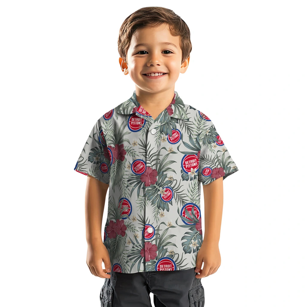 Detroit Pistons Hawaiian Shirt - Hibiscus Designs | Hula Hawaiian Shirts