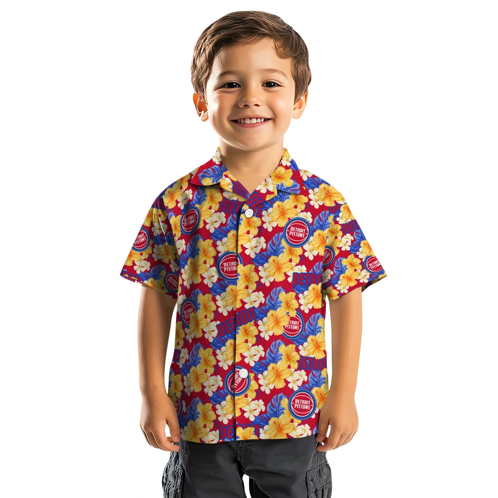 Detroit Pistons Hawaiian Shirt - Hibiscus Tropics | Hula Hawaiian Shirts