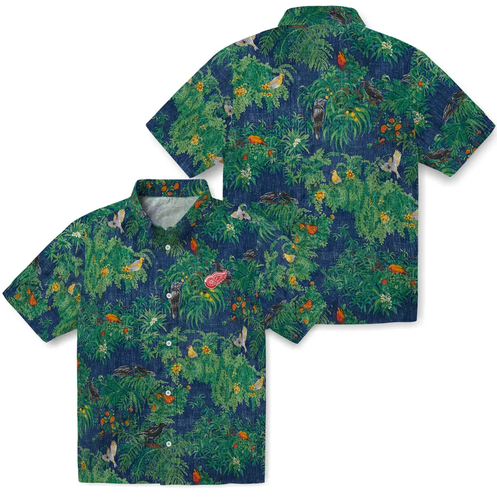 Detroit Red Wings Hawaiian Shirt - Bird Canopy | Hula Hawaiian Shirts