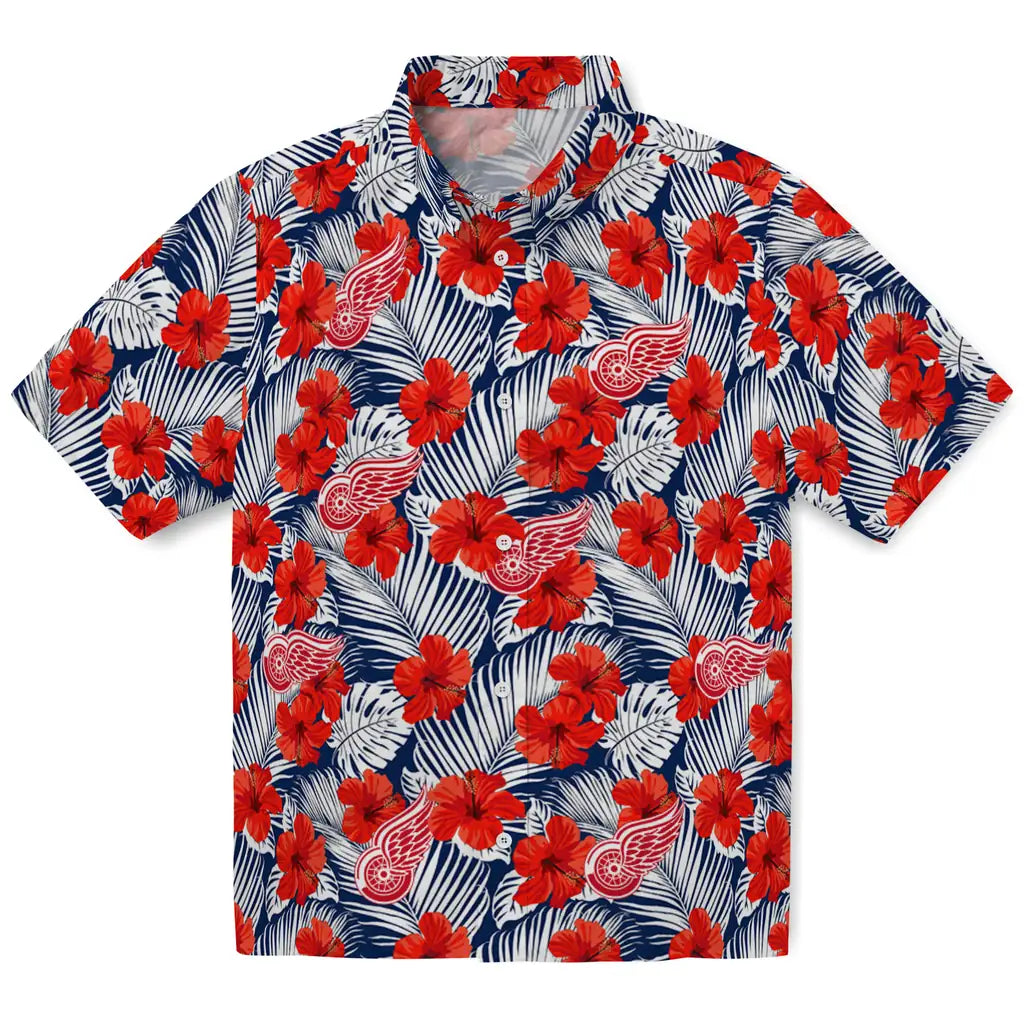Detroit Red Wings Hawaiian Shirt - Hibiscus Fiesta | Hula Hawaiian Shirts