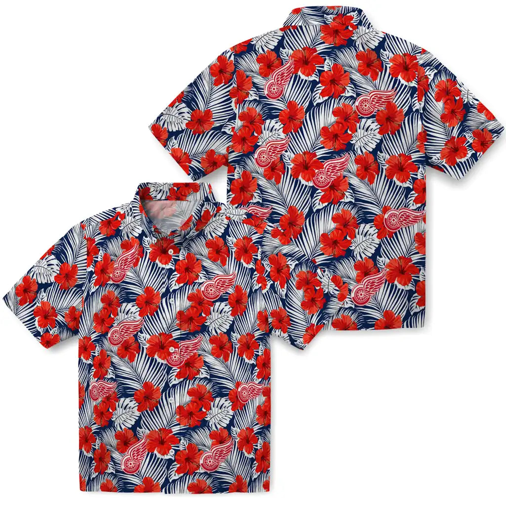 Detroit Red Wings Hawaiian Shirt - Hibiscus Fiesta | Hula Hawaiian Shirts