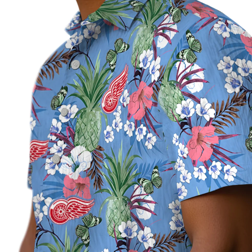 Detroit Red Wings Hawaiian Shirt - Pineapple Bouquet | Hula Hawaiian Shirts