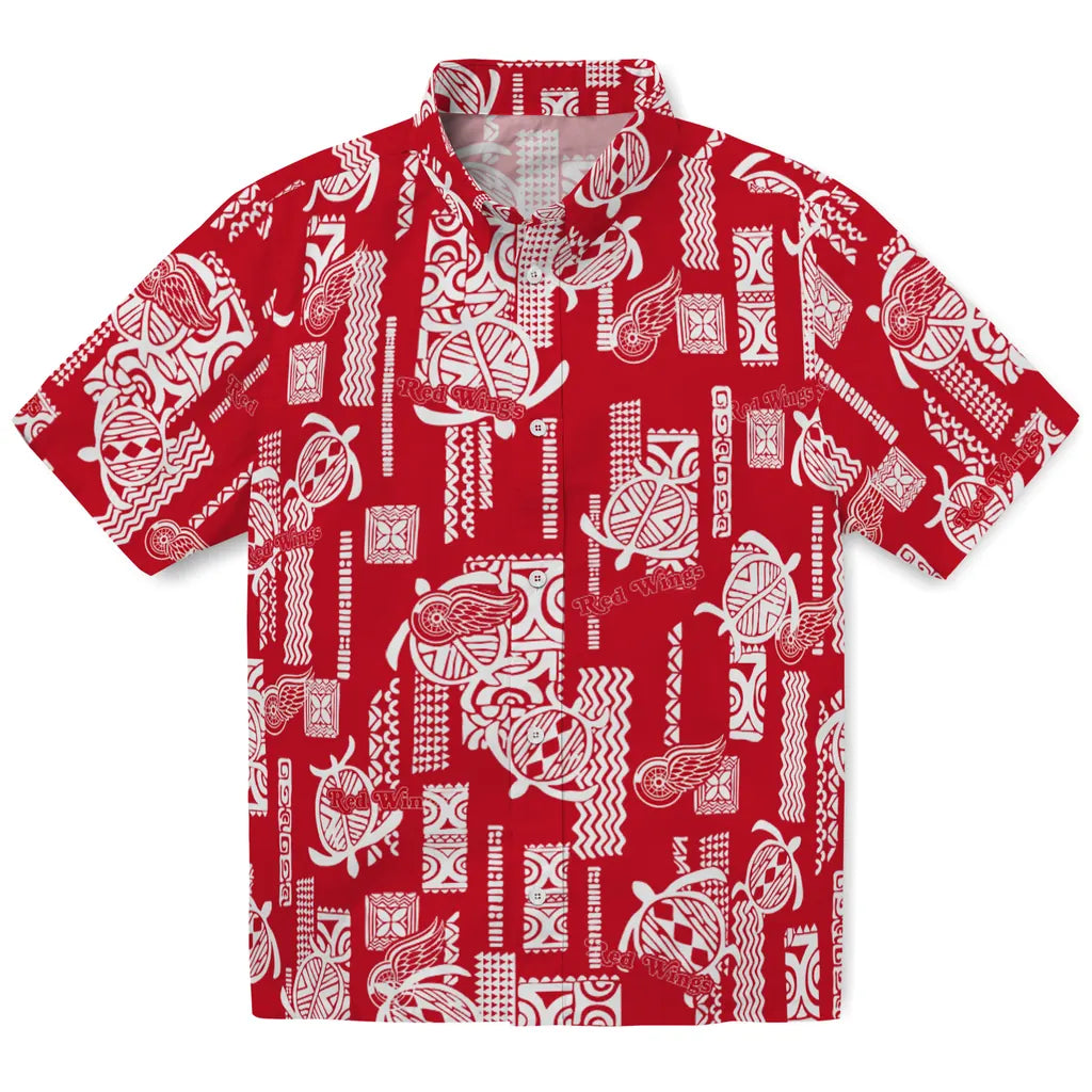 Detroit Red Wings Hawaiian Shirt - Turtle Lines | Hula Hawaiian Shirts