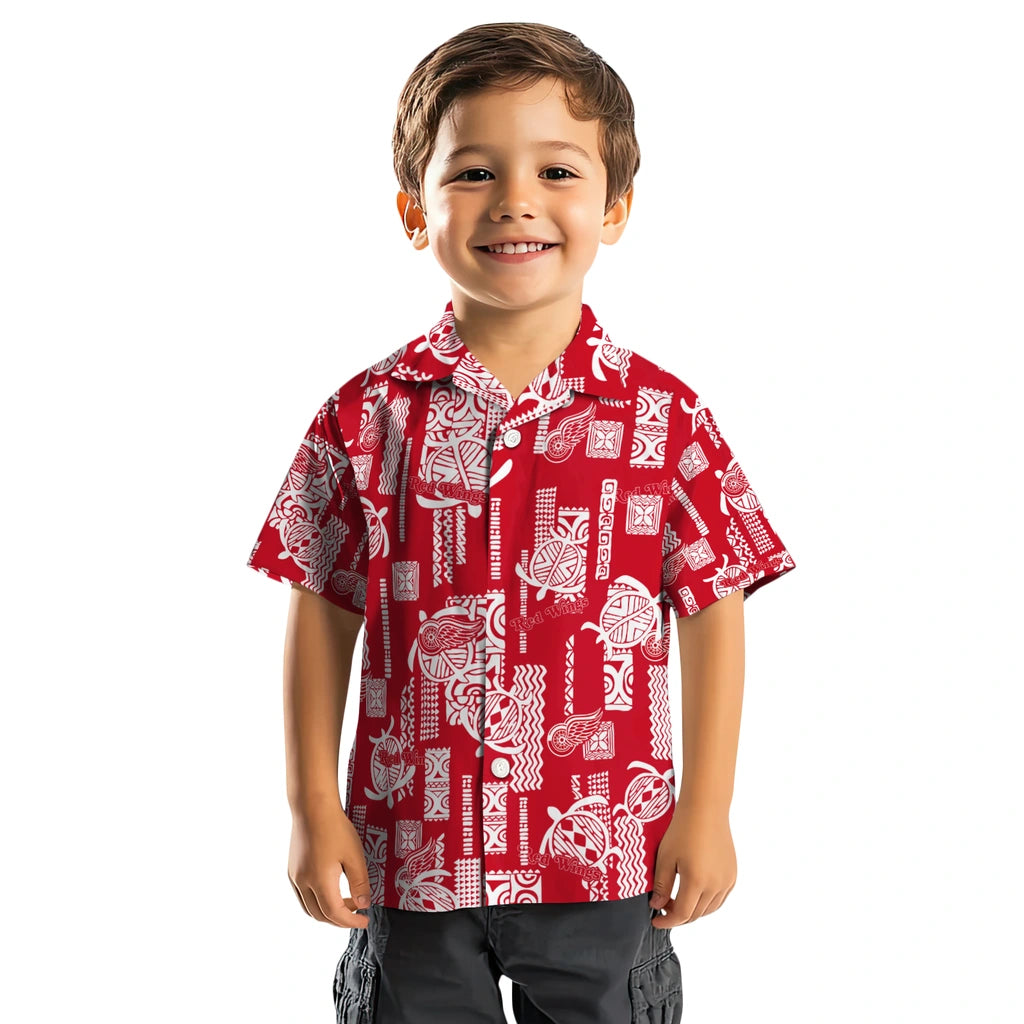 Detroit Red Wings Hawaiian Shirt - Turtle Lines | Hula Hawaiian Shirts