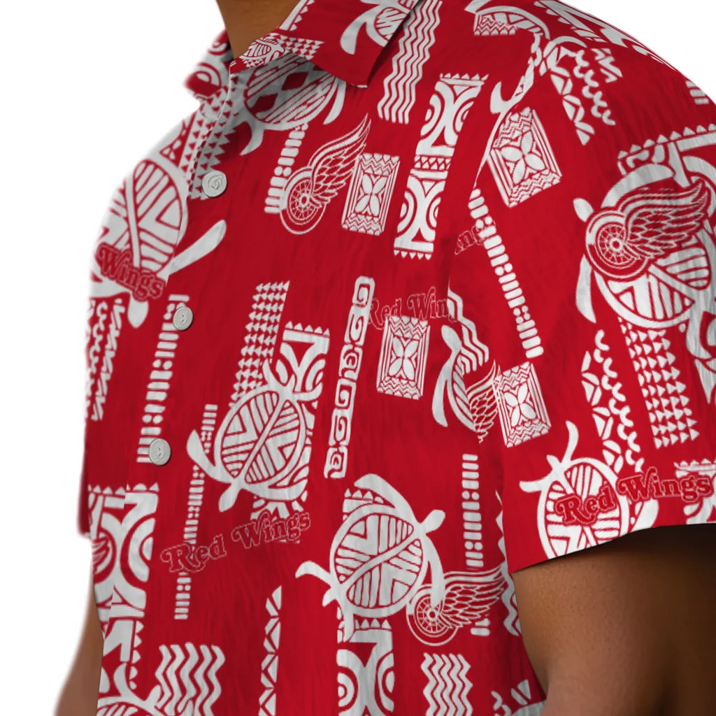 Detroit Red Wings Hawaiian Shirt - Turtle Lines | Hula Hawaiian Shirts