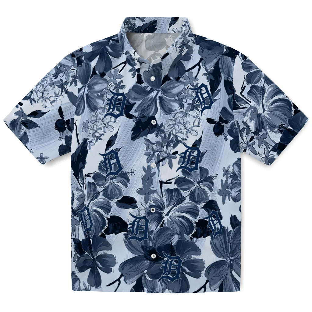 Detroit Tigers Hawaiian Shirt - Hibiscus Arrangement | Hula Hawaiian Shirts