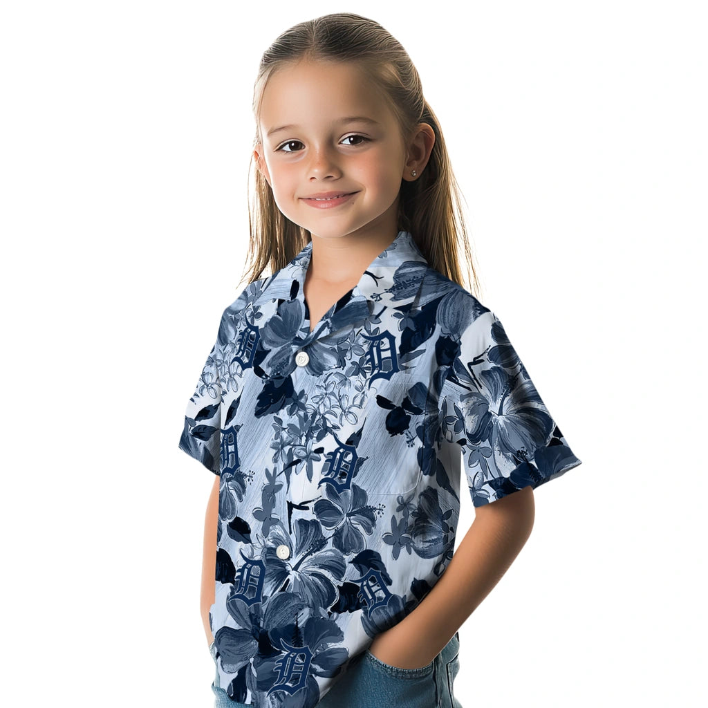 Detroit Tigers Hawaiian Shirt - Hibiscus Arrangement | Hula Hawaiian Shirts