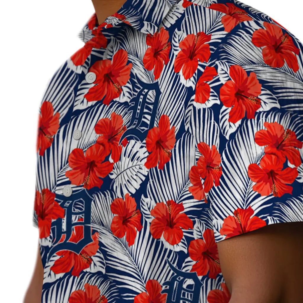 Detroit Tigers Hawaiian Shirt - Hibiscus Fiesta | Hula Hawaiian Shirts