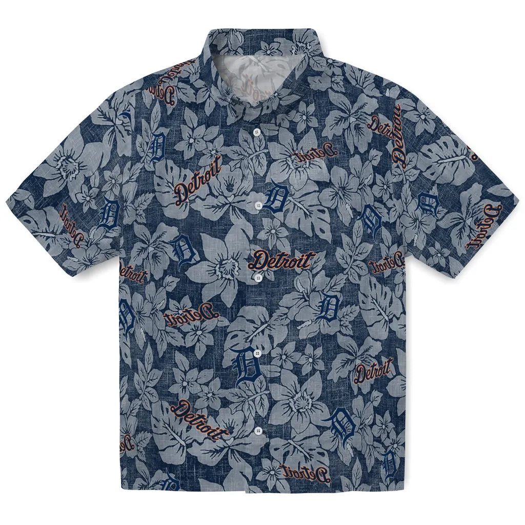 Detroit Tigers Hawaiian Shirt - Hibiscus Oasis | Hula Hawaiian Shirts