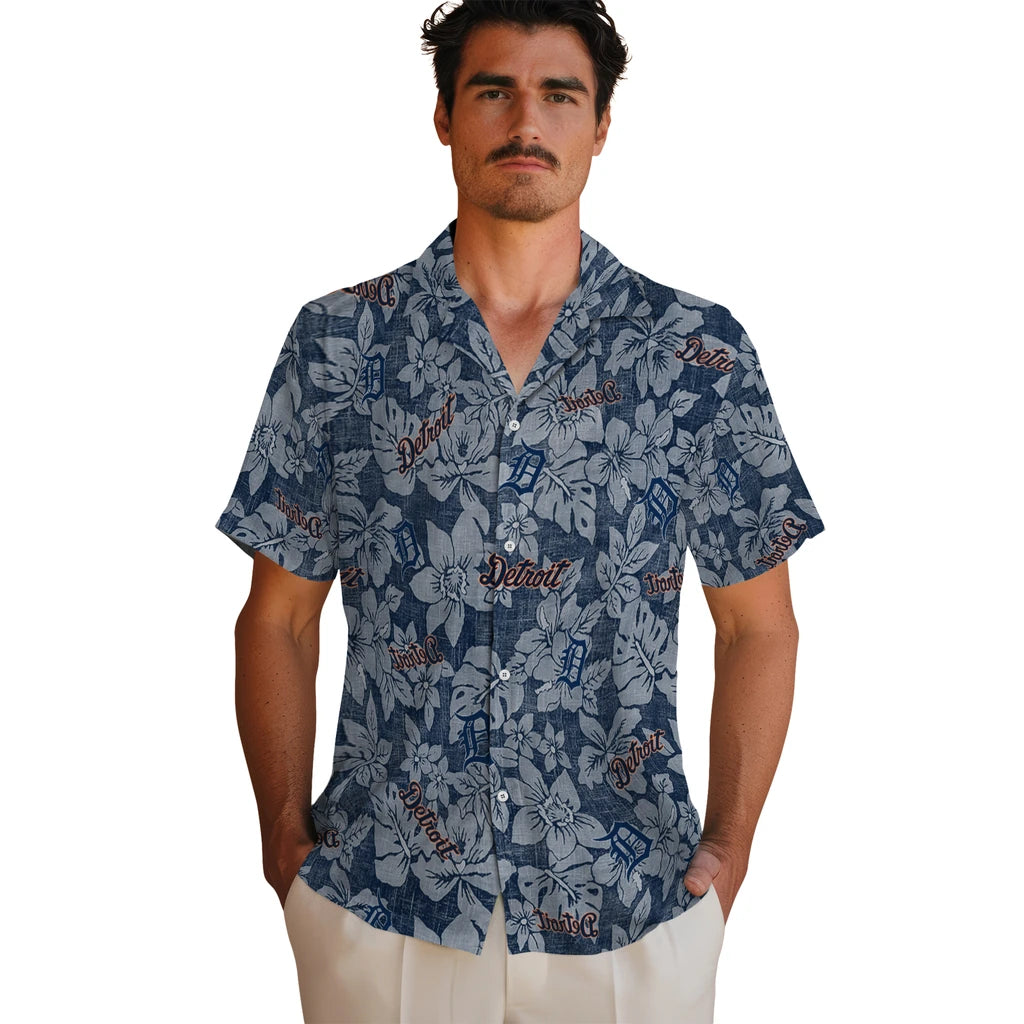 Detroit Tigers Hawaiian Shirt - Hibiscus Oasis | Hula Hawaiian Shirts