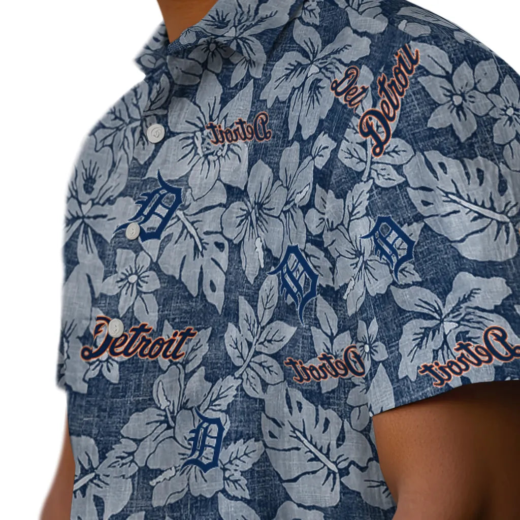 Detroit Tigers Hawaiian Shirt - Hibiscus Oasis | Hula Hawaiian Shirts