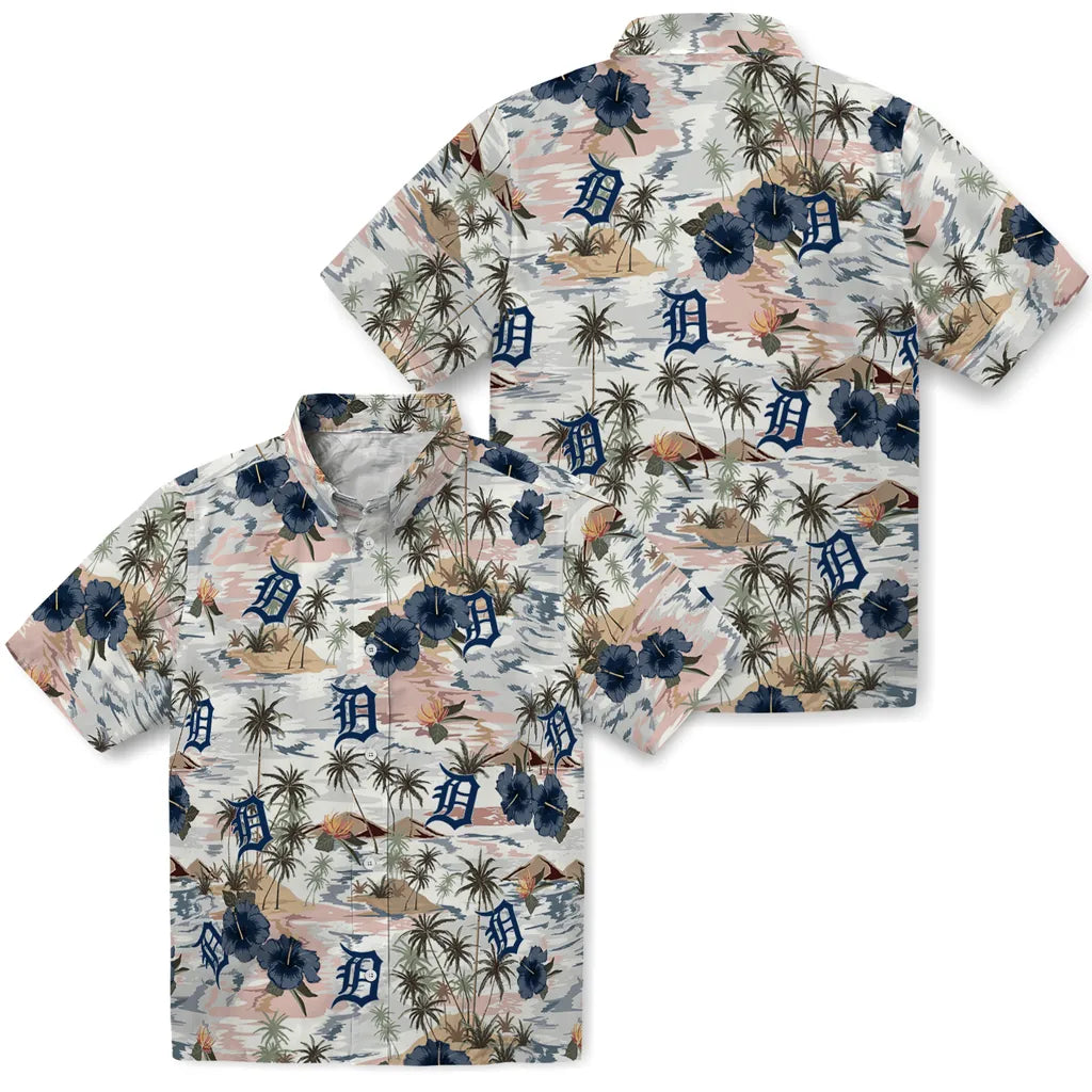 Detroit Tigers Hawaiian Shirt - Hibiscus Seaside | Hula Hawaiian Shirts