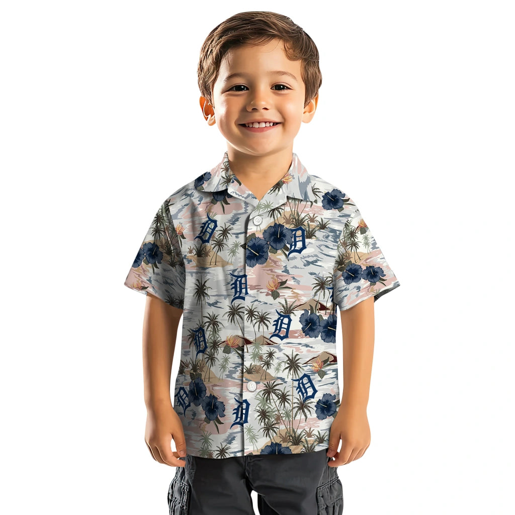 Detroit Tigers Hawaiian Shirt - Hibiscus Seaside | Hula Hawaiian Shirts