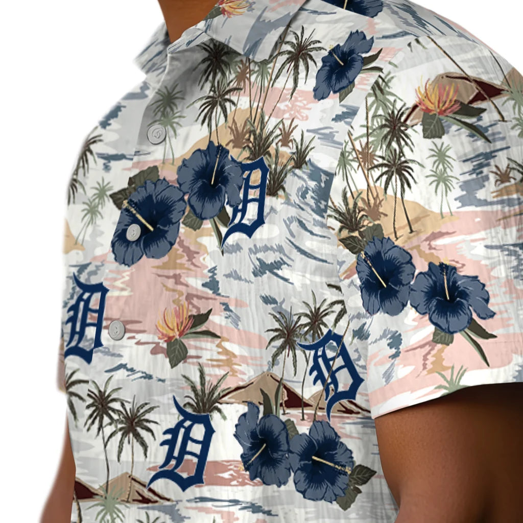 Detroit Tigers Hawaiian Shirt - Hibiscus Seaside | Hula Hawaiian Shirts