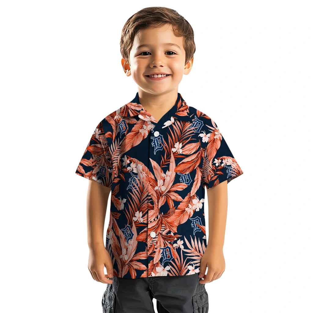 Detroit Tigers Hawaiian Shirt - Palm Leaves | Hula Hawaiian Shirts
