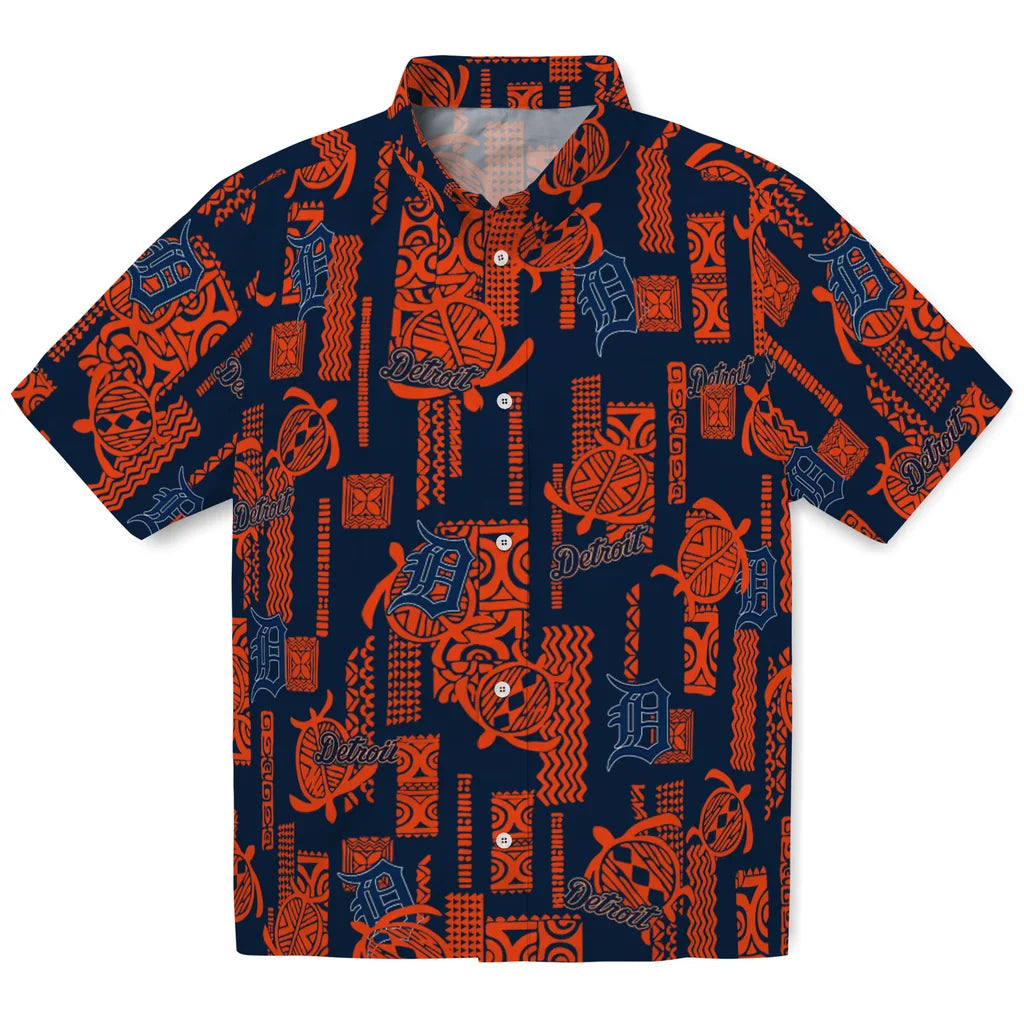 Detroit Tigers Hawaiian Shirt - Turtle Lines | Hula Hawaiian Shirts