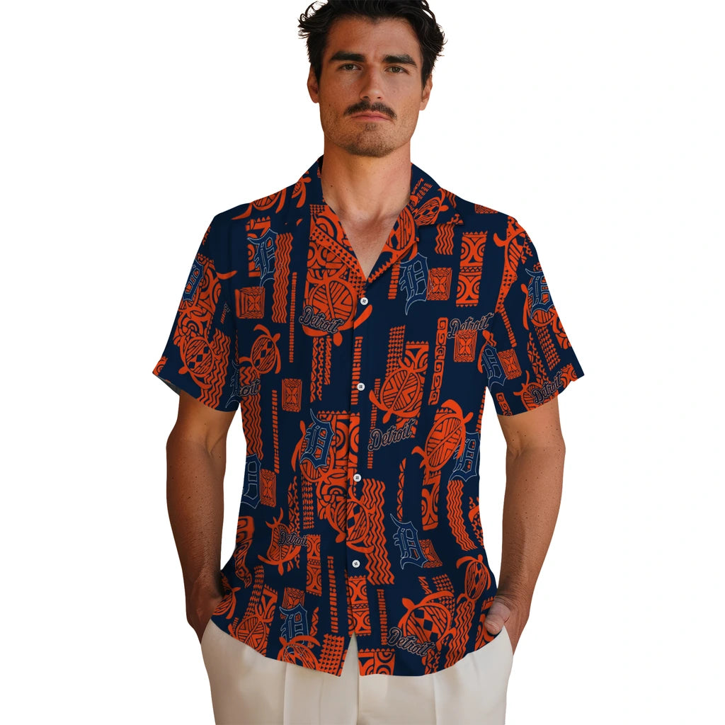 Detroit Tigers Hawaiian Shirt - Turtle Lines | Hula Hawaiian Shirts