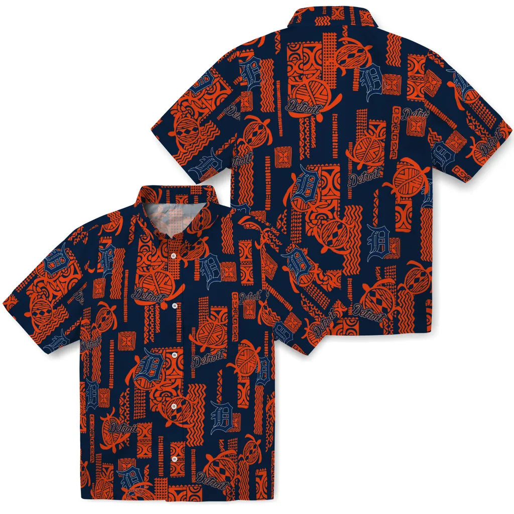 Detroit Tigers Hawaiian Shirt - Turtle Lines | Hula Hawaiian Shirts