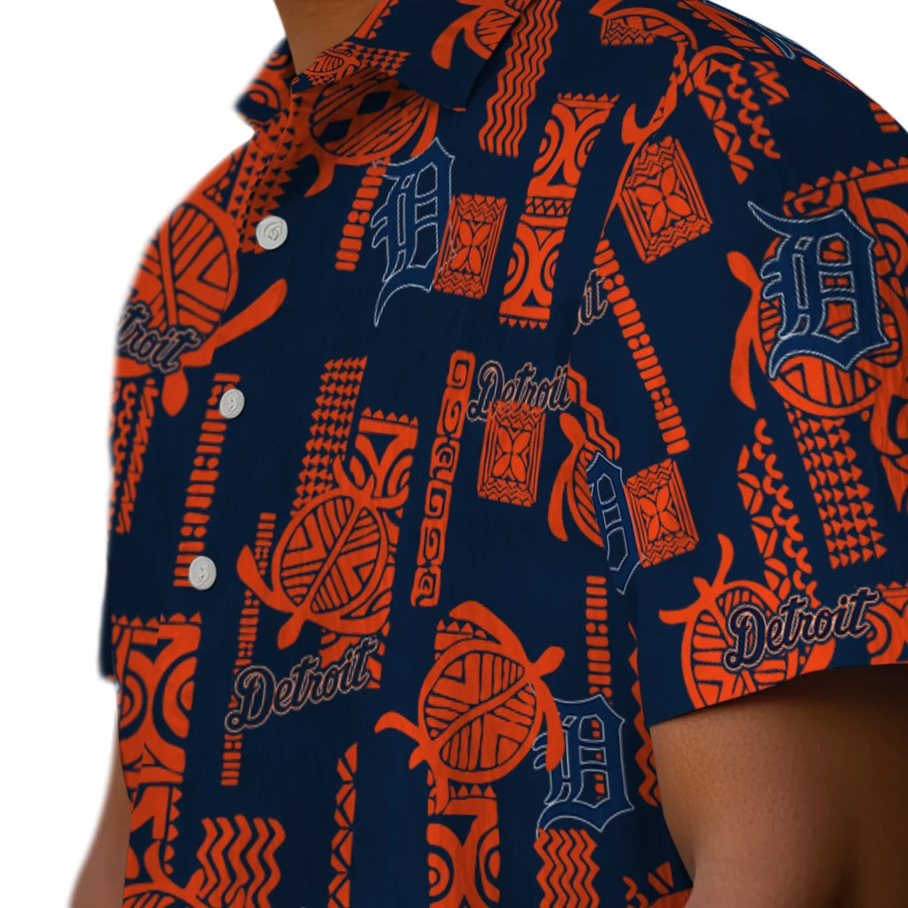 Detroit Tigers Hawaiian Shirt - Turtle Lines | Hula Hawaiian Shirts