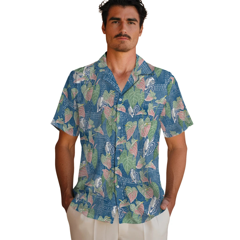 Drake Bulldogs Hawaiian Shirt - Anthurium Overlay | Hula Hawaiian Shirts