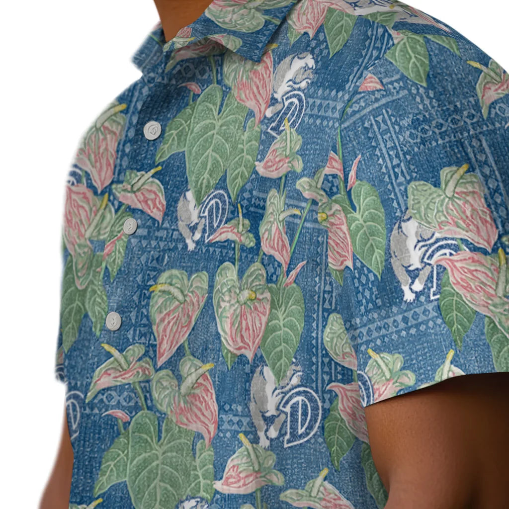 Drake Bulldogs Hawaiian Shirt - Anthurium Overlay | Hula Hawaiian Shirts