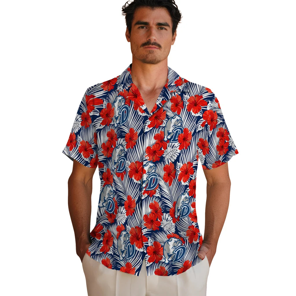 Drake Bulldogs Hawaiian Shirt - Hibiscus Fiesta | Hula Hawaiian Shirts