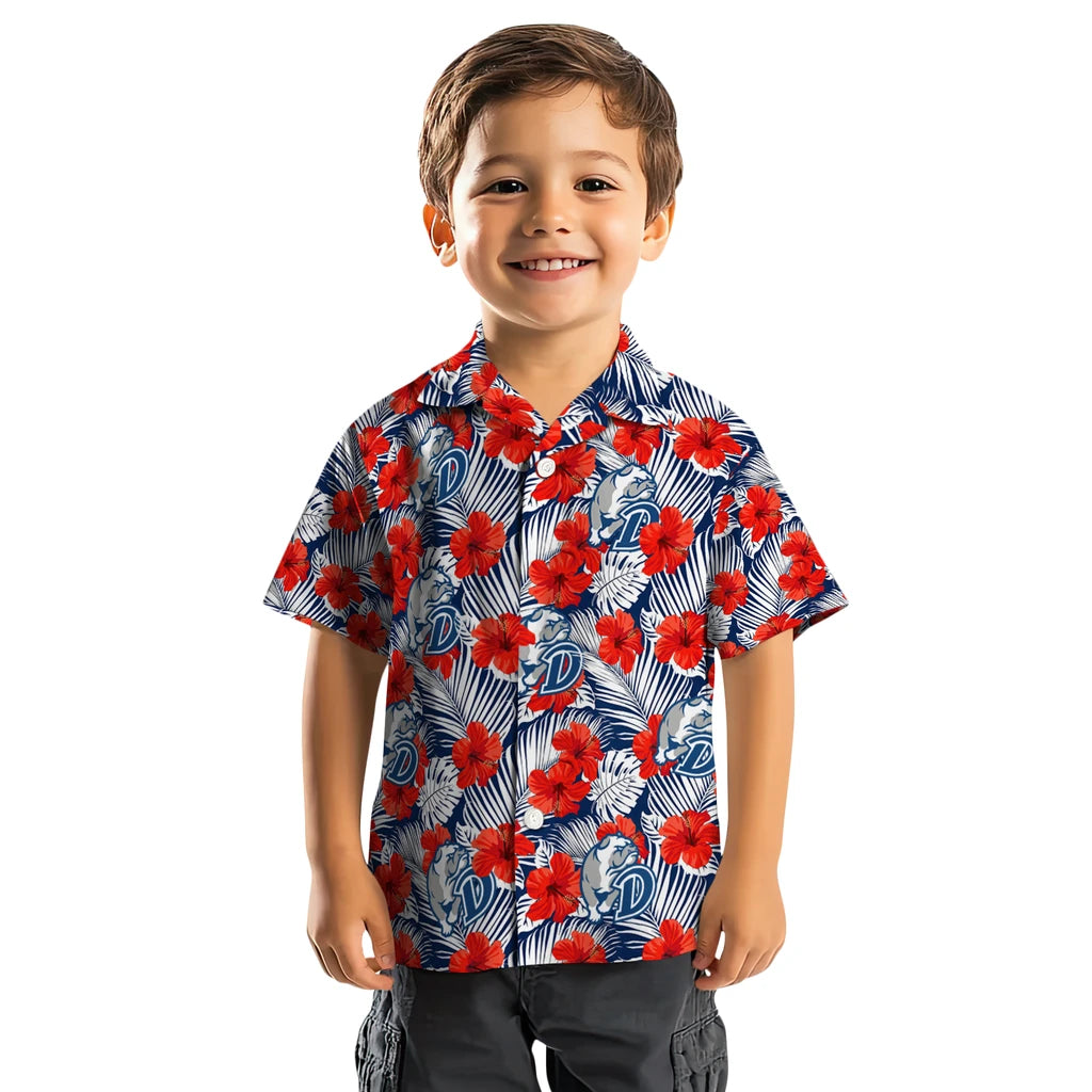 Drake Bulldogs Hawaiian Shirt - Hibiscus Fiesta | Hula Hawaiian Shirts