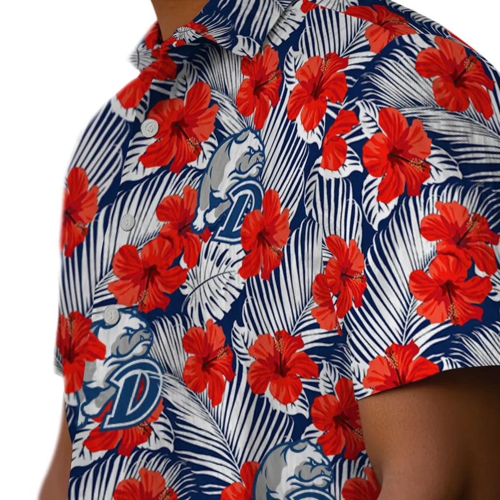 Drake Bulldogs Hawaiian Shirt - Hibiscus Fiesta | Hula Hawaiian Shirts