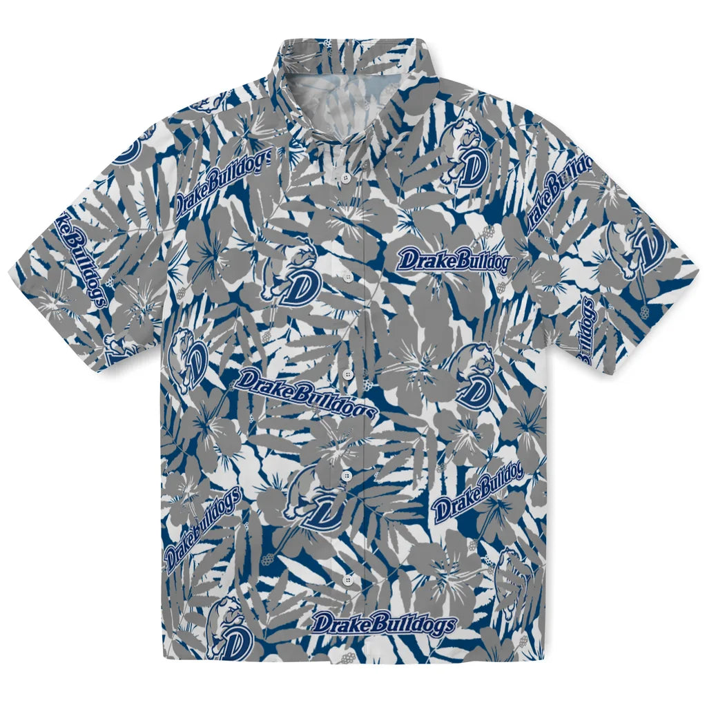Drake Bulldogs Hawaiian Shirt - Hibiscus Overlay | Hula Hawaiian Shirts
