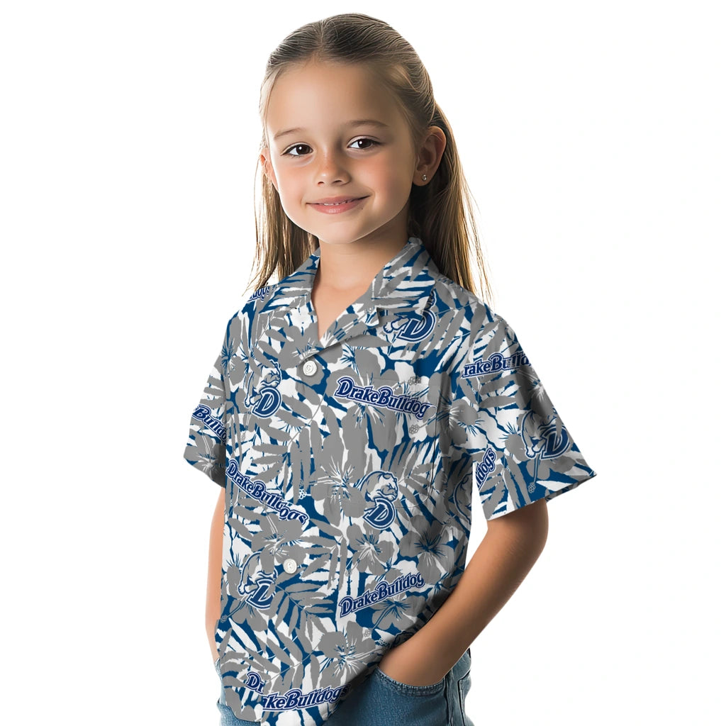 Drake Bulldogs Hawaiian Shirt - Hibiscus Overlay | Hula Hawaiian Shirts