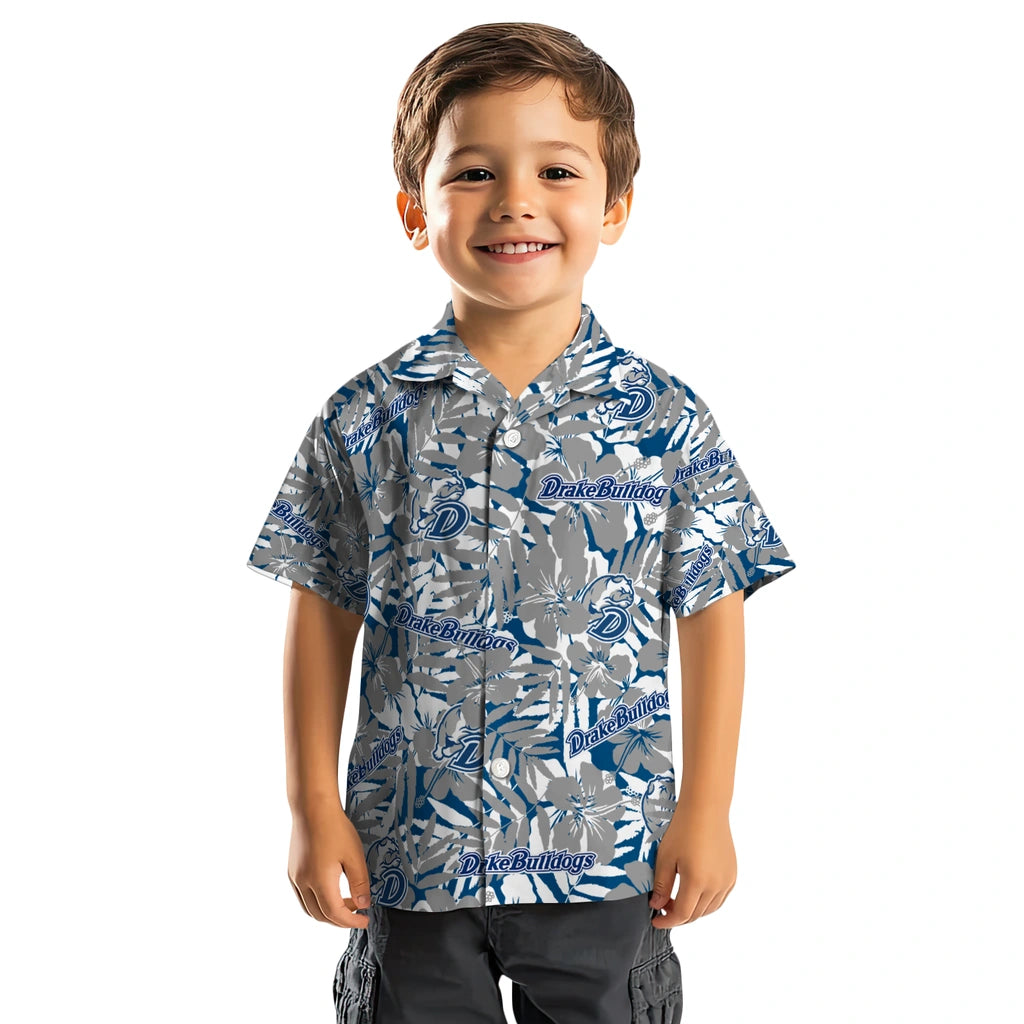 Drake Bulldogs Hawaiian Shirt - Hibiscus Overlay | Hula Hawaiian Shirts