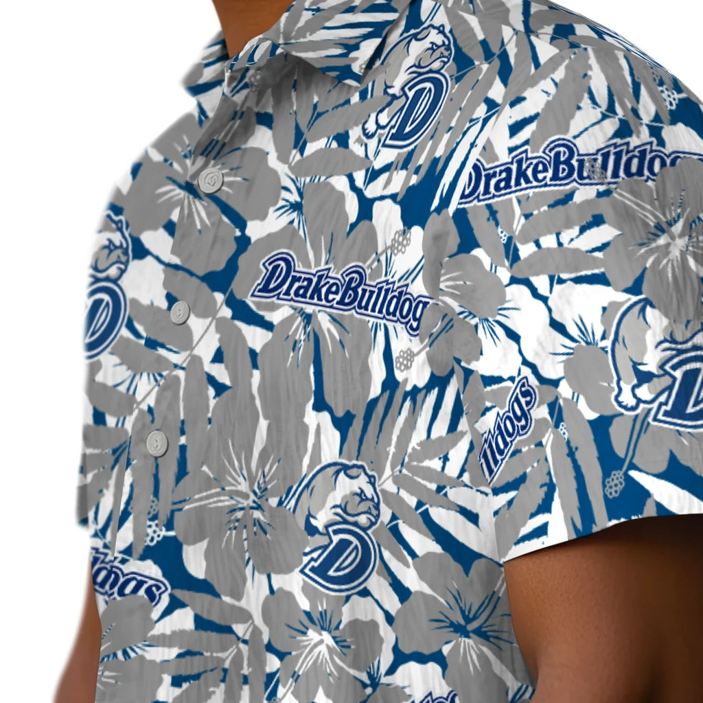 Drake Bulldogs Hawaiian Shirt - Hibiscus Overlay | Hula Hawaiian Shirts